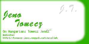 jeno tomecz business card